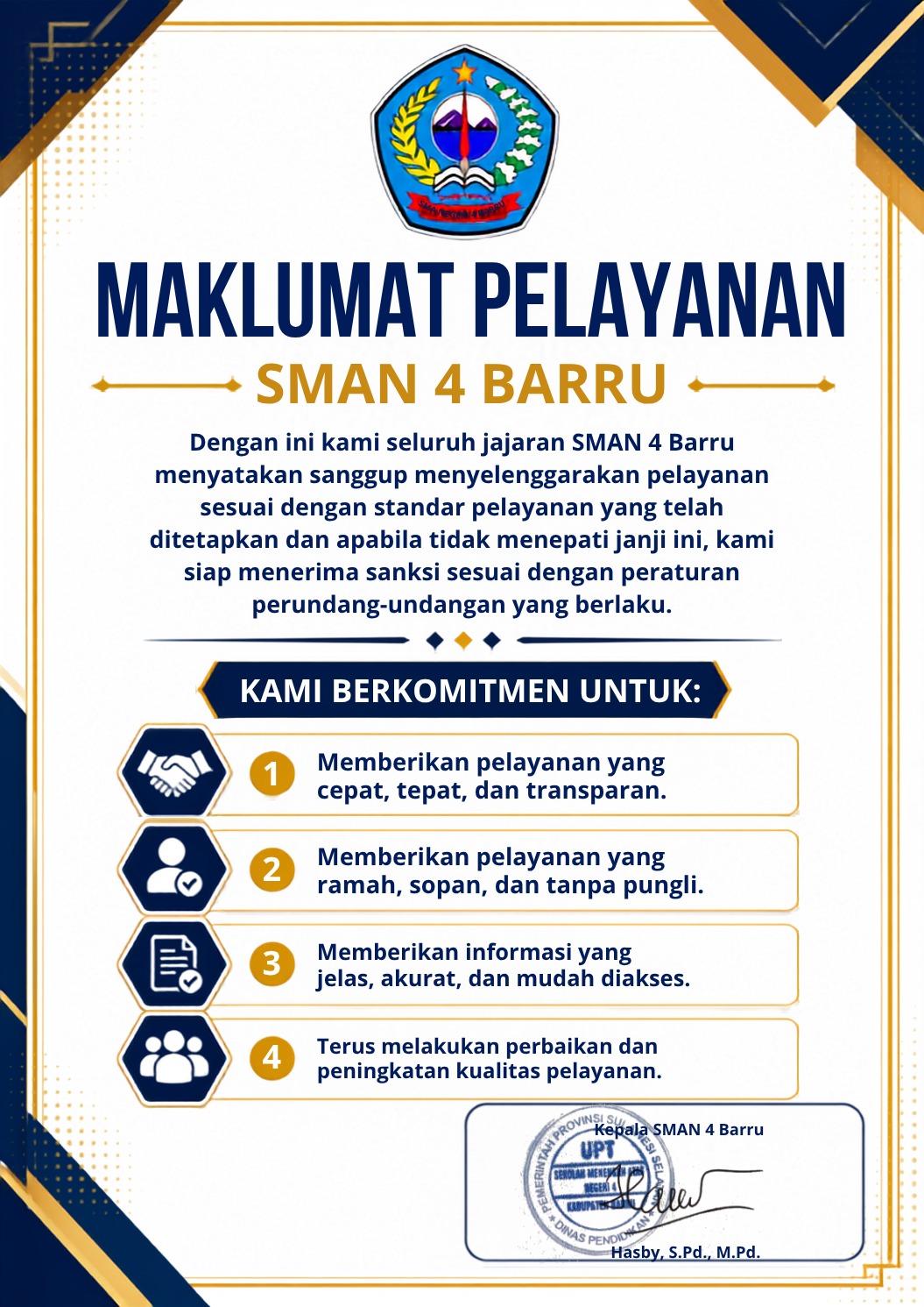Maklumat Pelayanan SMAN 4 Barru
